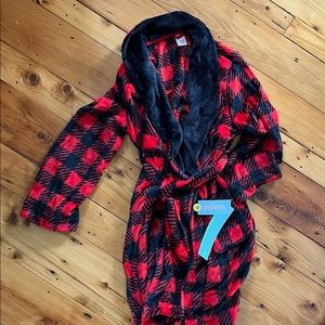 NWT boys plaid fleece robe cat & jack L (12-14)